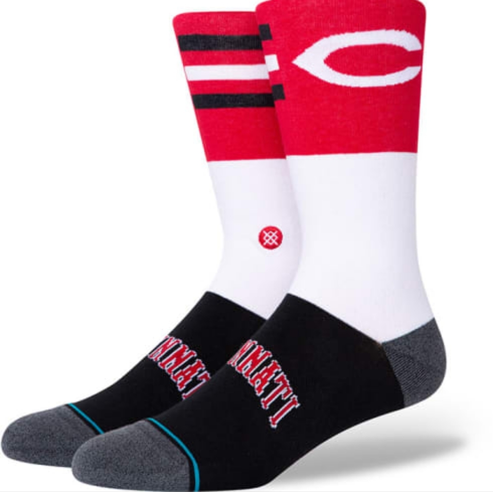 NWT Stance x MLB Cincinnati Reds CINCI COLOR CREW Socks Size M Or L